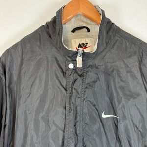 VTG Nike Lightweight Windbreaker Jacket  Sportswear Athletic Black Size Large